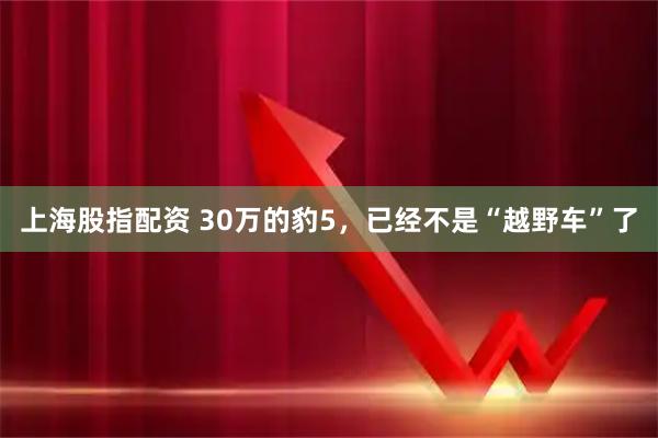 上海股指配资 30万的豹5，已经不是“越野车”了